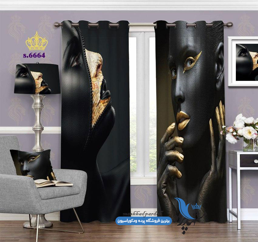 پرده پانچ طرح چهره کد s-6664