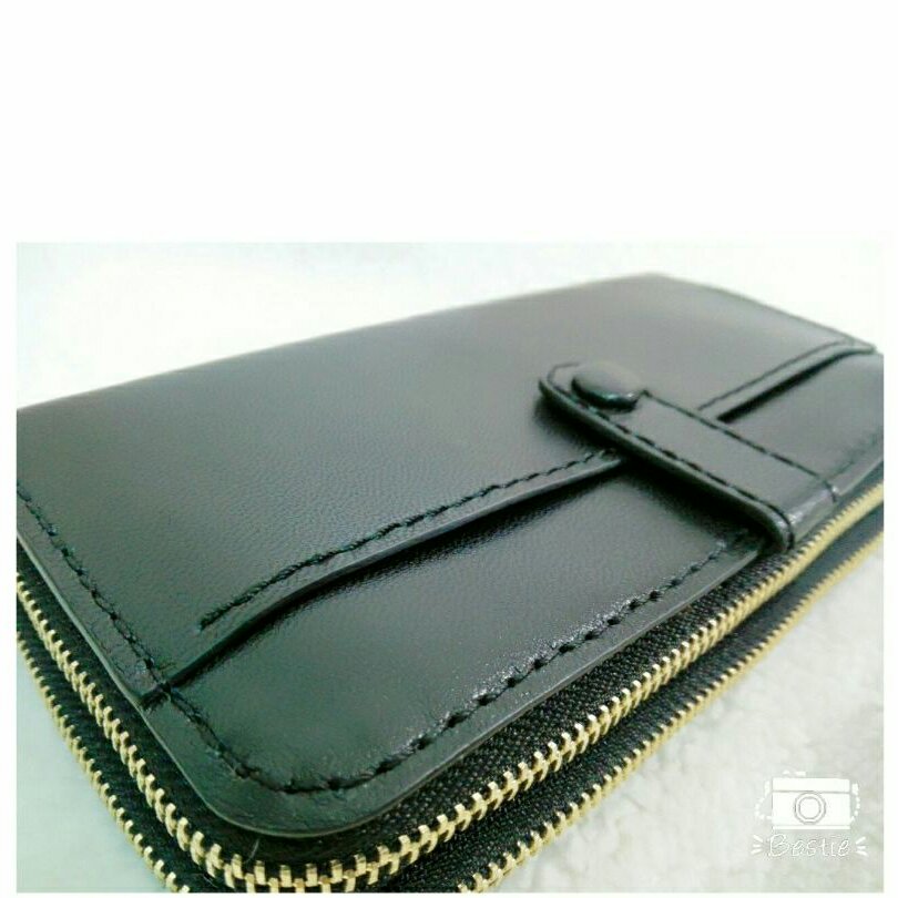 کیف پول دو زیپ چرم طبیعی دست دوز