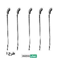 نی شربت قاشق دار نقره ای (6 عددی)