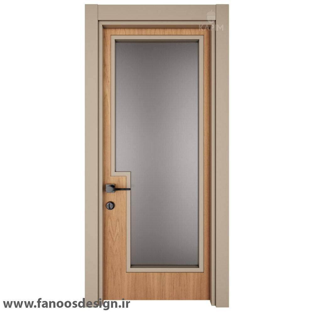 درب MDF مدرن کد 30473 با رنگ پلی اورتان، روکش طبیعی و ام دی اف خارجی