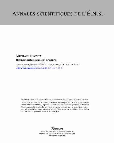 خرید و دانلود نسخه کامل کتاب Riemann surfaces and spin structures