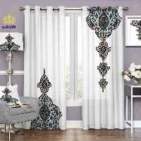 پرده پذیرایی دو قواره پانچ طرح اسلیمی کد S5648