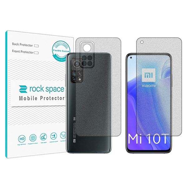 گلس صفحه نمایش و پشت گوشی شیائومی Mi 10T 5G مدل نانو هیدروژل مات برند راک اسپیس کد SS