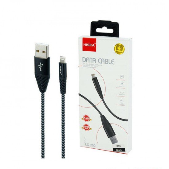 کابل آیفون (lightning) هیسکا (HISKA) طول 2 متر مدل LX-200

