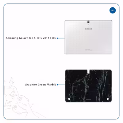 برچسب پوششی ماهوت مدل Graphite-Green-Marble مناسب برای تبلت سامسونگ Galaxy Tab S 10.5 2014 T800