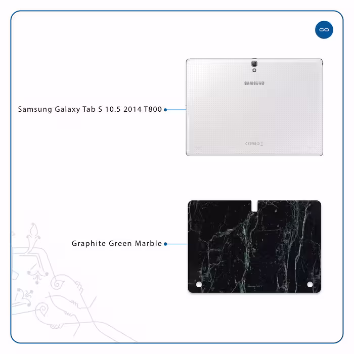 برچسب پوششی ماهوت مدل Graphite-Green-Marble مناسب برای تبلت سامسونگ Galaxy Tab S 10.5 2014 T800
