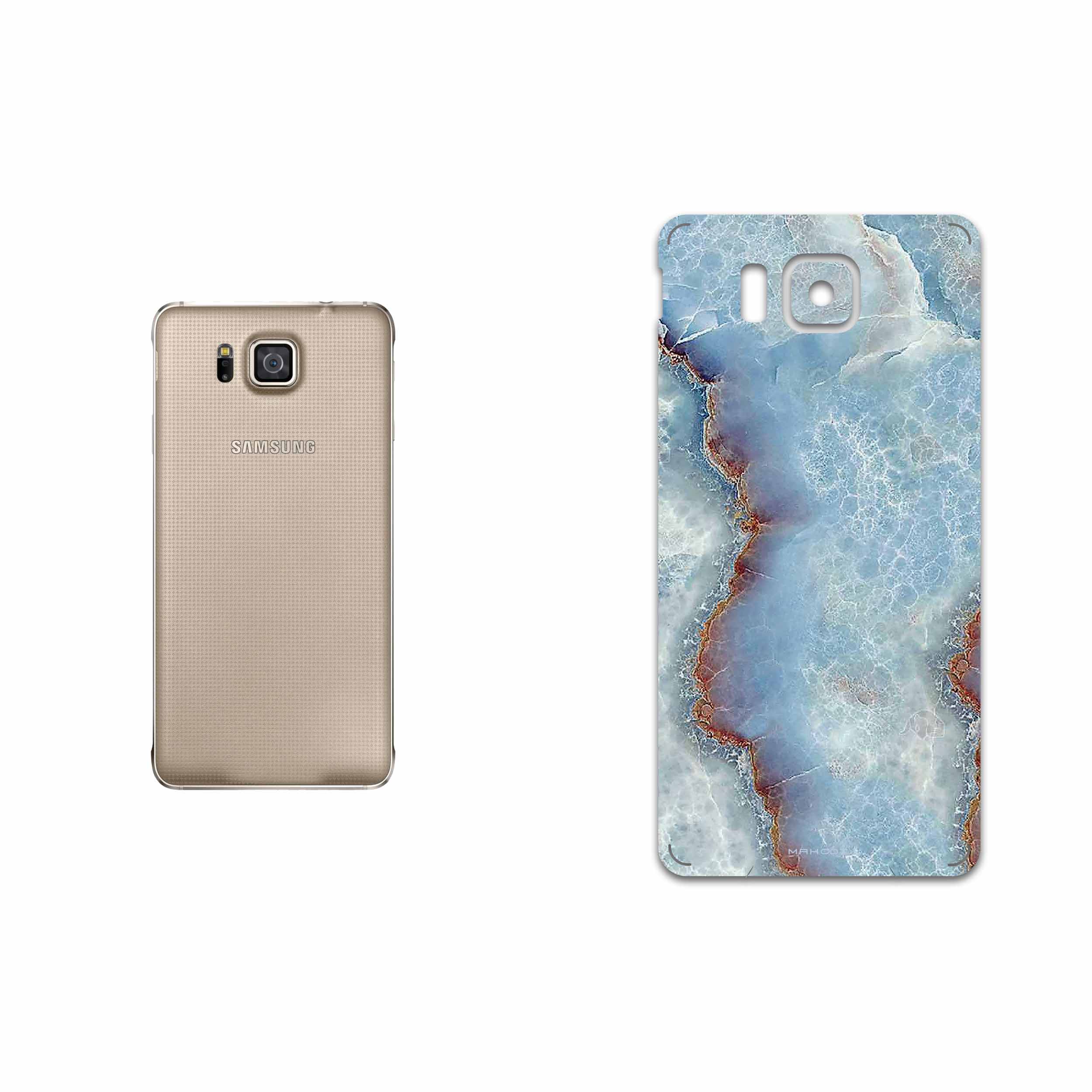 برچسب پوششی ماهوت مدل Blue Ocean Marble مناسب برای گوشی موبایل سامسونگ Galaxy Alpha