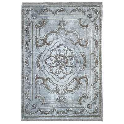 فرش ماشینی زمرد مشهد طرح پتینه کد TA109 زمینه طوسی