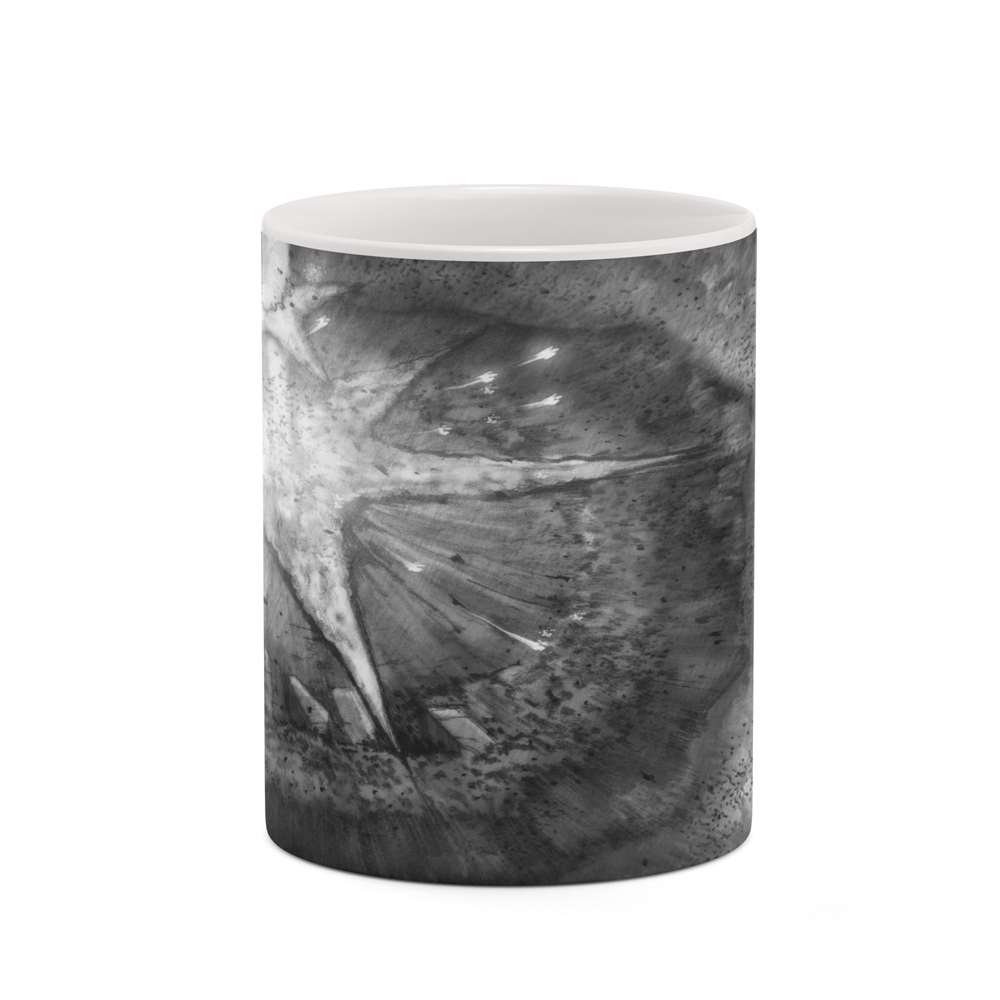 ماگ کاکتی طرح زمینه مشکی فانتزی مدل mgh19144