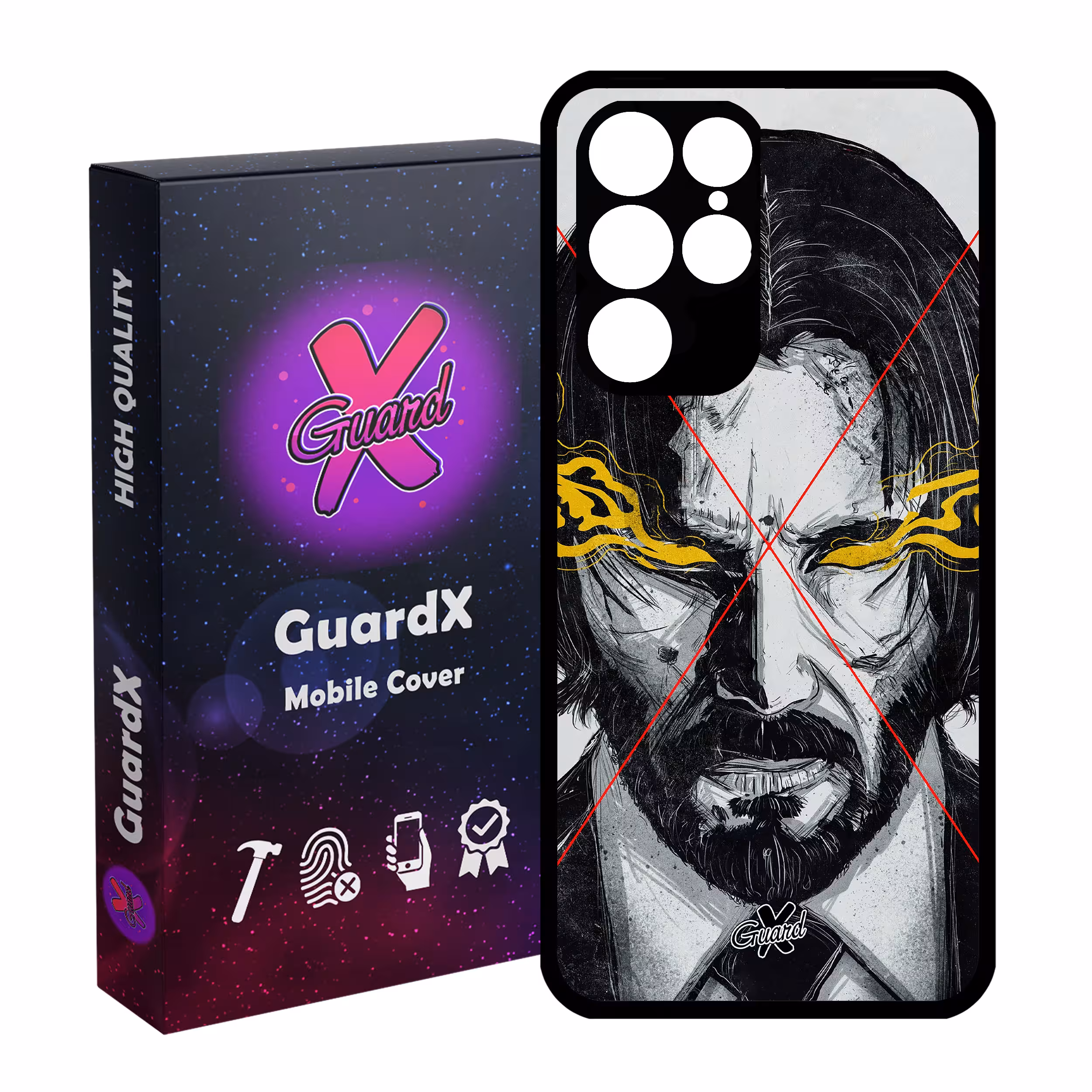 کاور گارد ایکس طرح John Wick مدل Glass10158 مناسب برای گوشی موبایل سامسونگ Galaxy S22 Ultra
