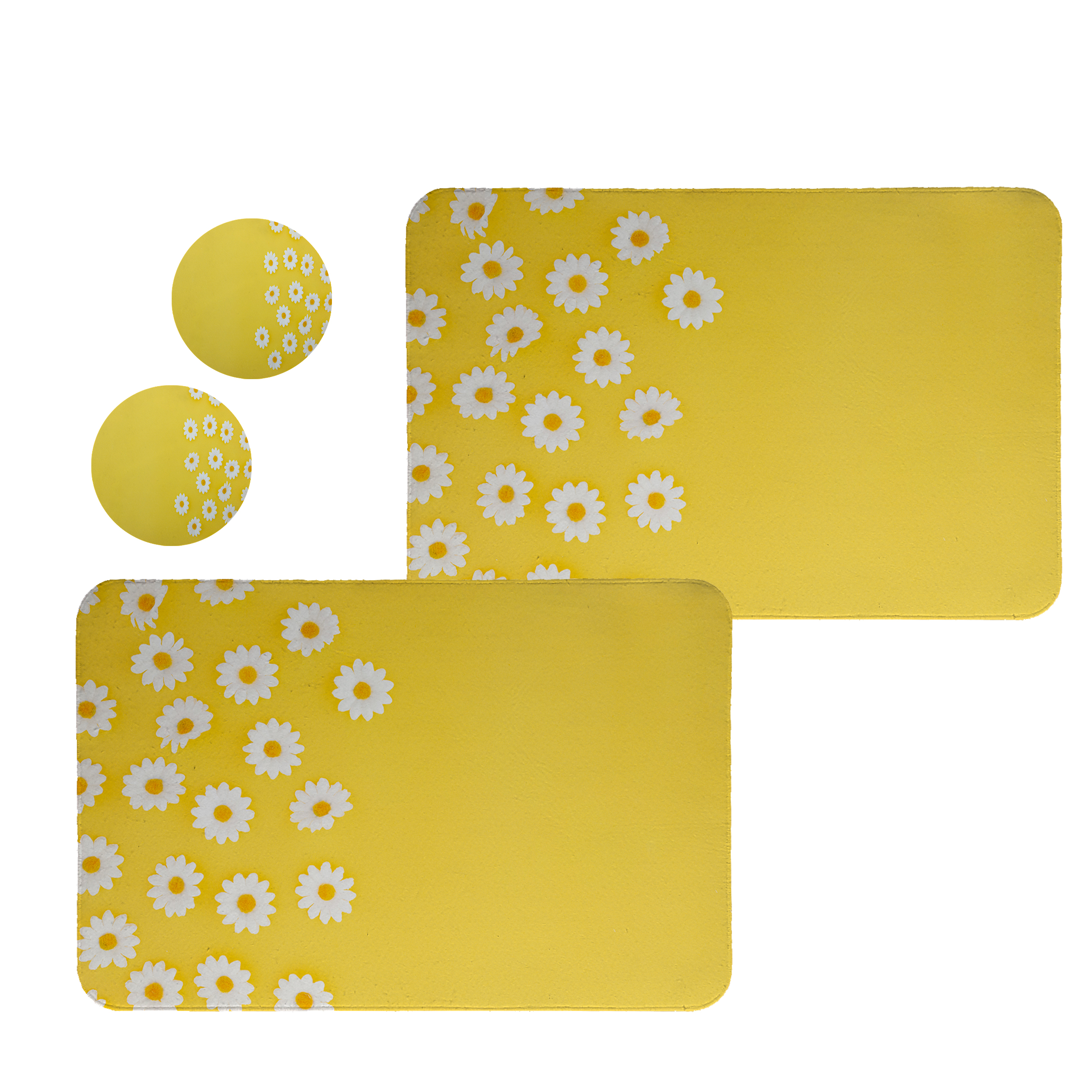 زیربشقابی طرح گل کد 8302 بسته 2 عددی همراه زیر لیوانی