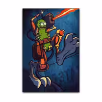 تابلو شاسی گوفی مدل انیمیشن ریک و مورتی طرح Pickle Rick کد FW25 | دنیای قاب