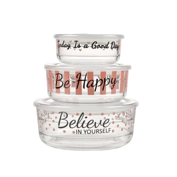 ست ظرف شیشه تاریخ دار چاپدار لیمون