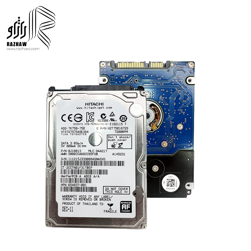 هارد دیسک لپ تاپ برند هیتاچی مدل 7K750 ظرفیت 750 گیگابایت