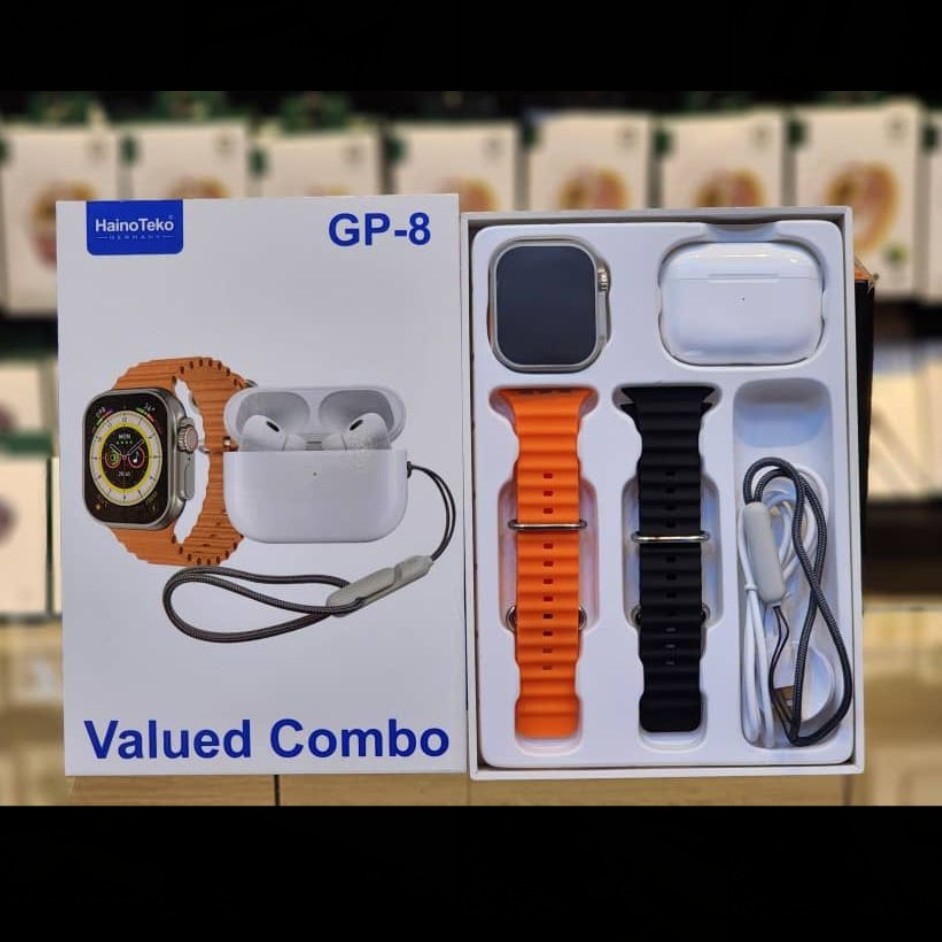 ساعت هوشمند هاینو تکو مدل GP8 به همراه هندزفری بی سیم ا Haino Teko GP8 Smartwatch With Wireless Earbuds