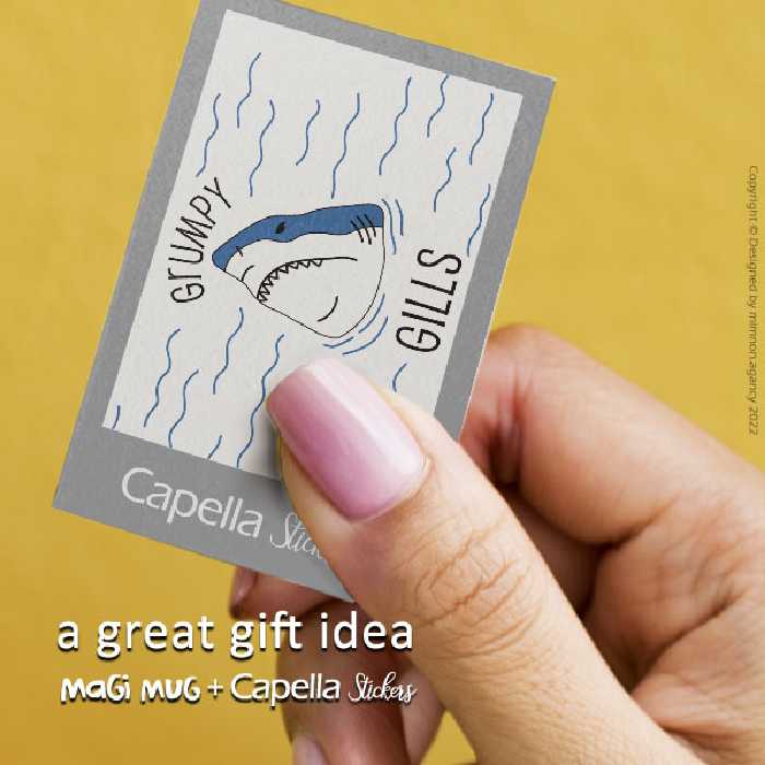 ماگ مگی مدل GRUMPY GILLS به همراه استیکر