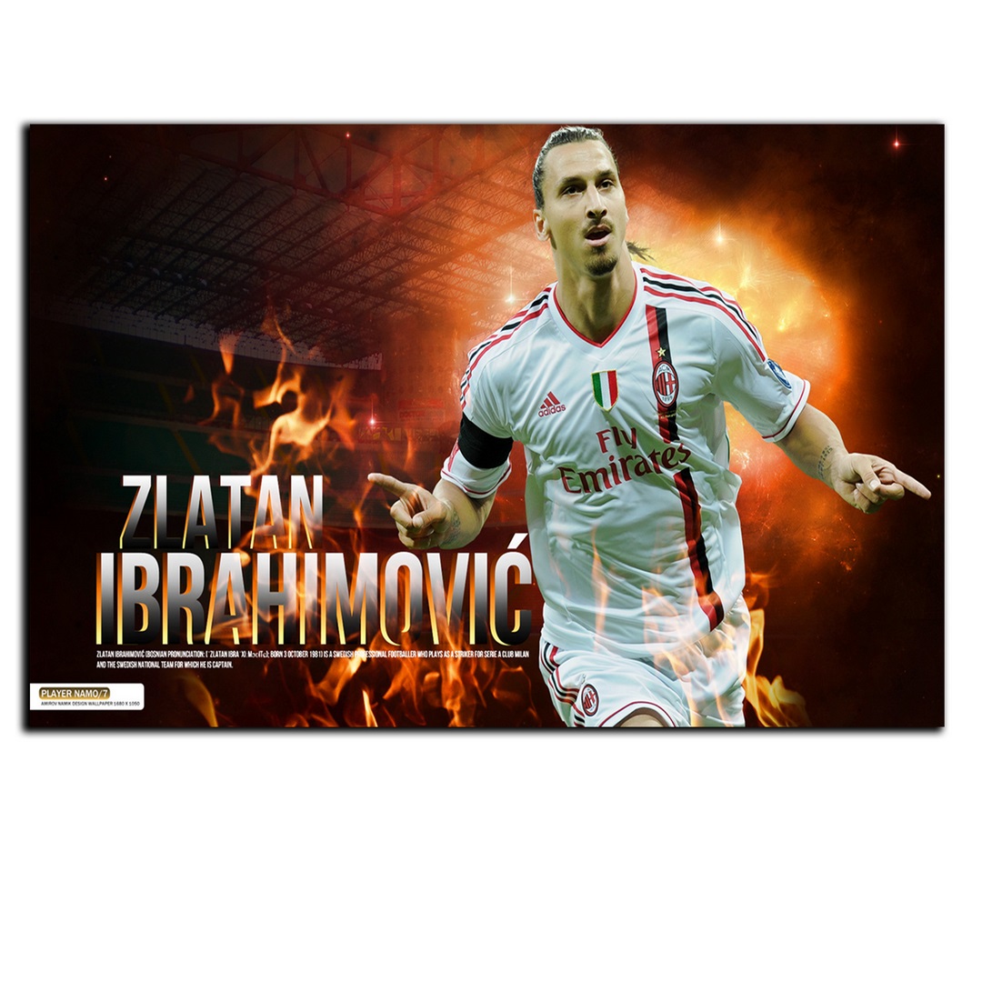 تابلو شاسی بکلیت طرح بازیکن فوتبال باشگاه آث میلان زلاتان ابراهیموویچ مدل SH-S6879
