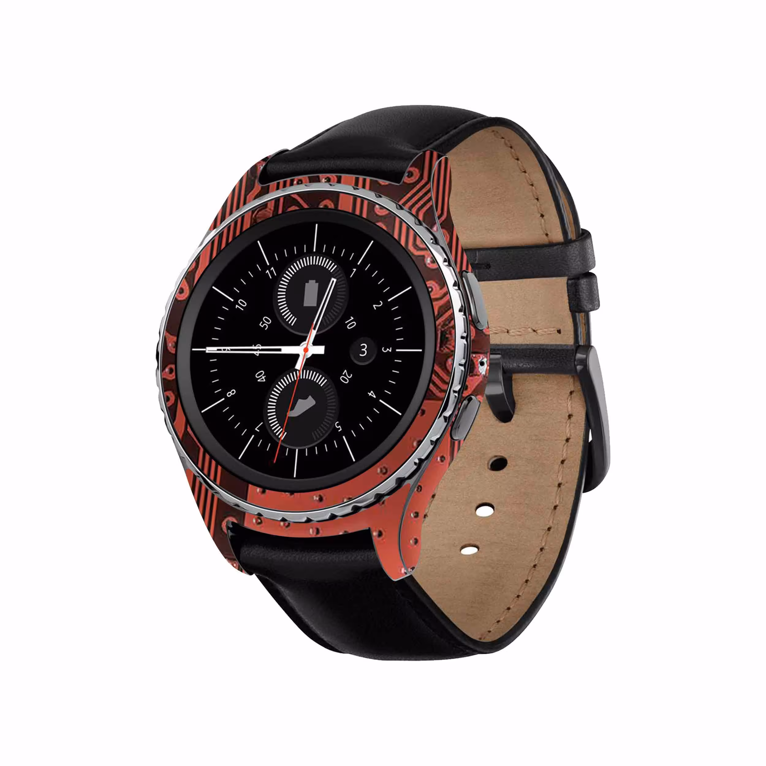 برچسب ماهوت طرح Red_Printed_Circuit_Board مناسب برای ساعت هوشمند سامسونگ Galaxy Gear S2 Classic