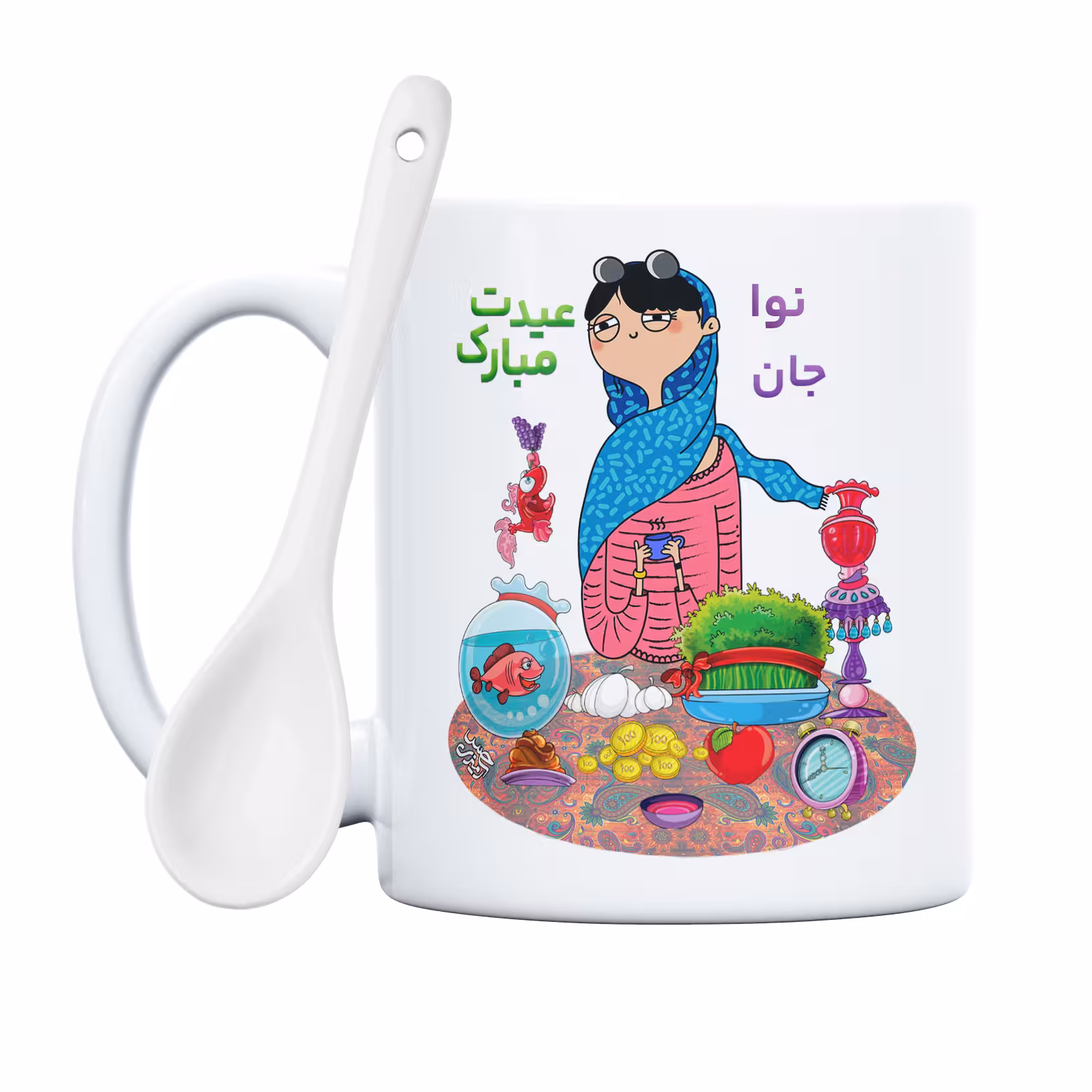 ماگ حس آمیزی طرح عیدت مبارک مدل نوا 
