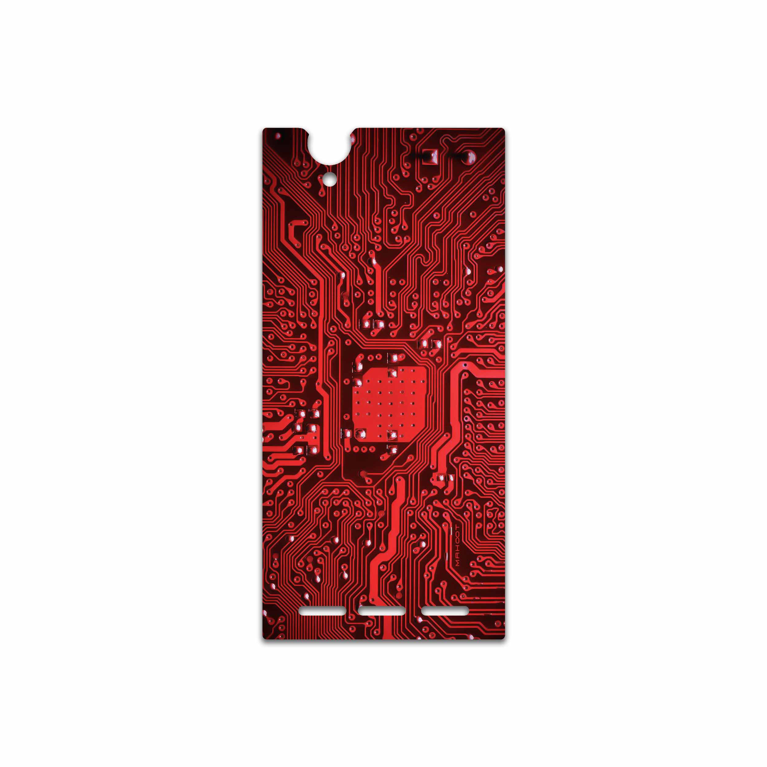 برچسب پوششی ماهوت مدل Red Printed Circuit Board مناسب برای گوشی موبایل سونی Xperia T2 Ultra