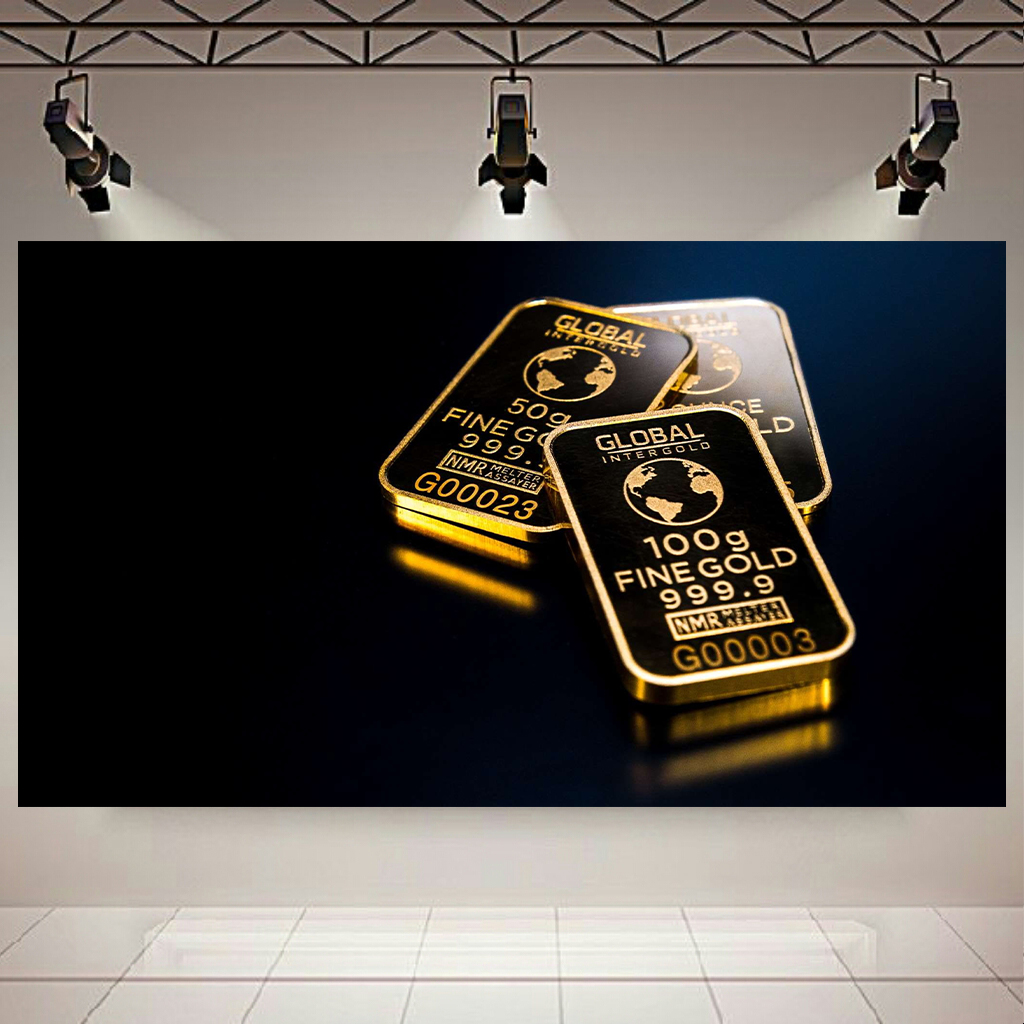 تابلو بوم مدل شمش طلا کد AR291