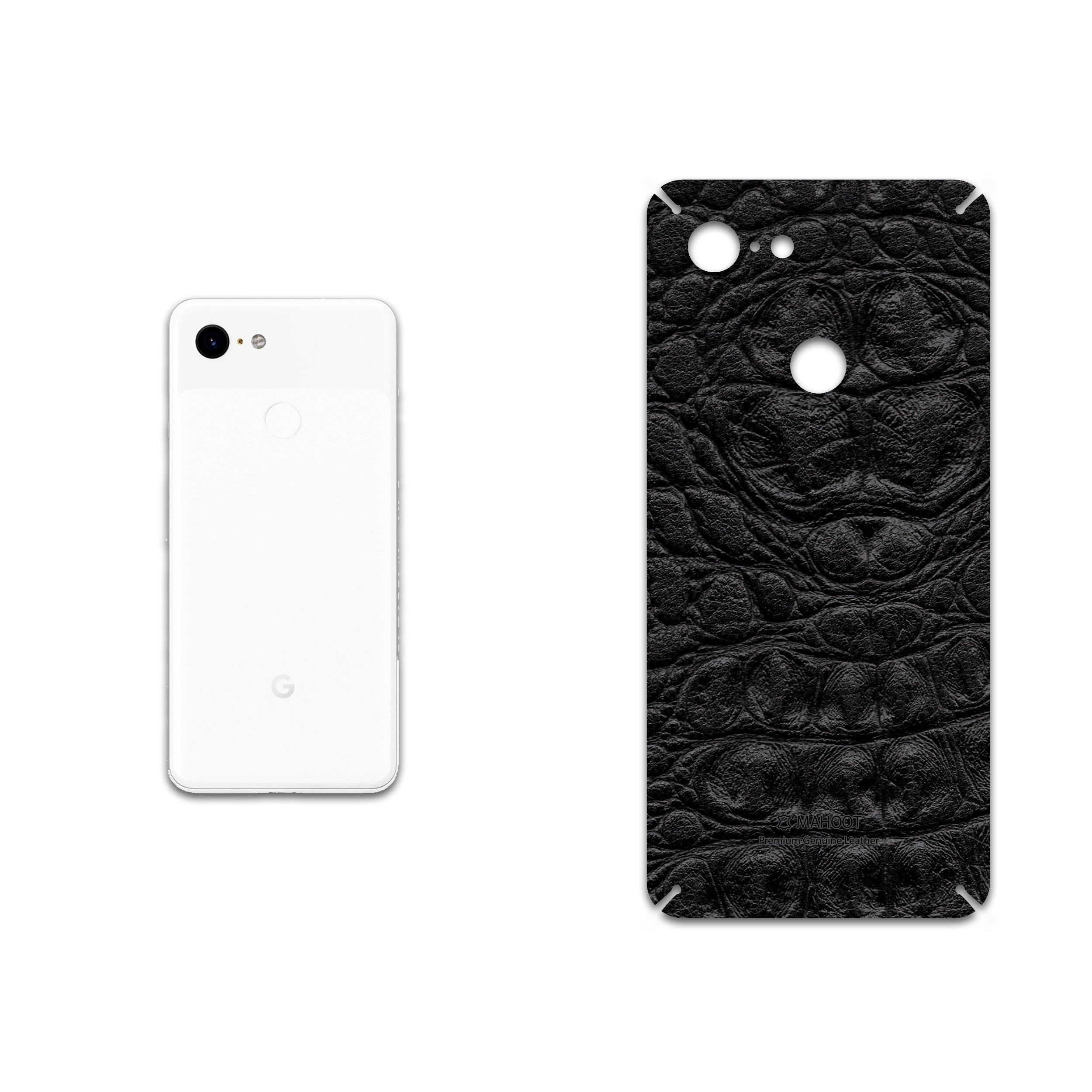 برچسب پوششی ماهوت مدل Black-Crocodile-Leather مناسب برای گوشی موبایل گوگل Pixel 3