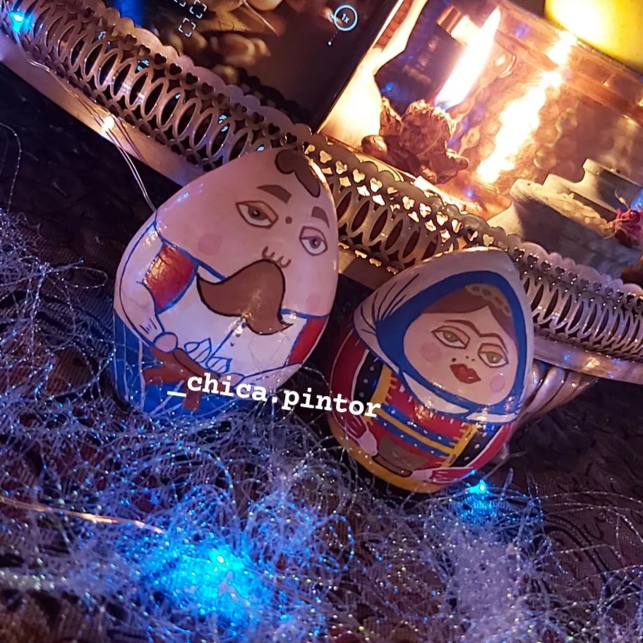 تخم مرغ سفالی برای هفت سین و دکوری با طرح های فانتزی.                                    