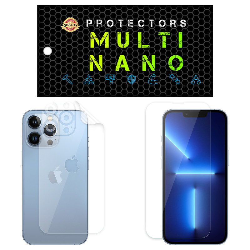 محافظ صفحه نمایش مولتی نانو مدل X-SFT مناسب برای گوشی موبایل اپل iPhone 13 Pro به همراه محافظ پشت | کالا برتری