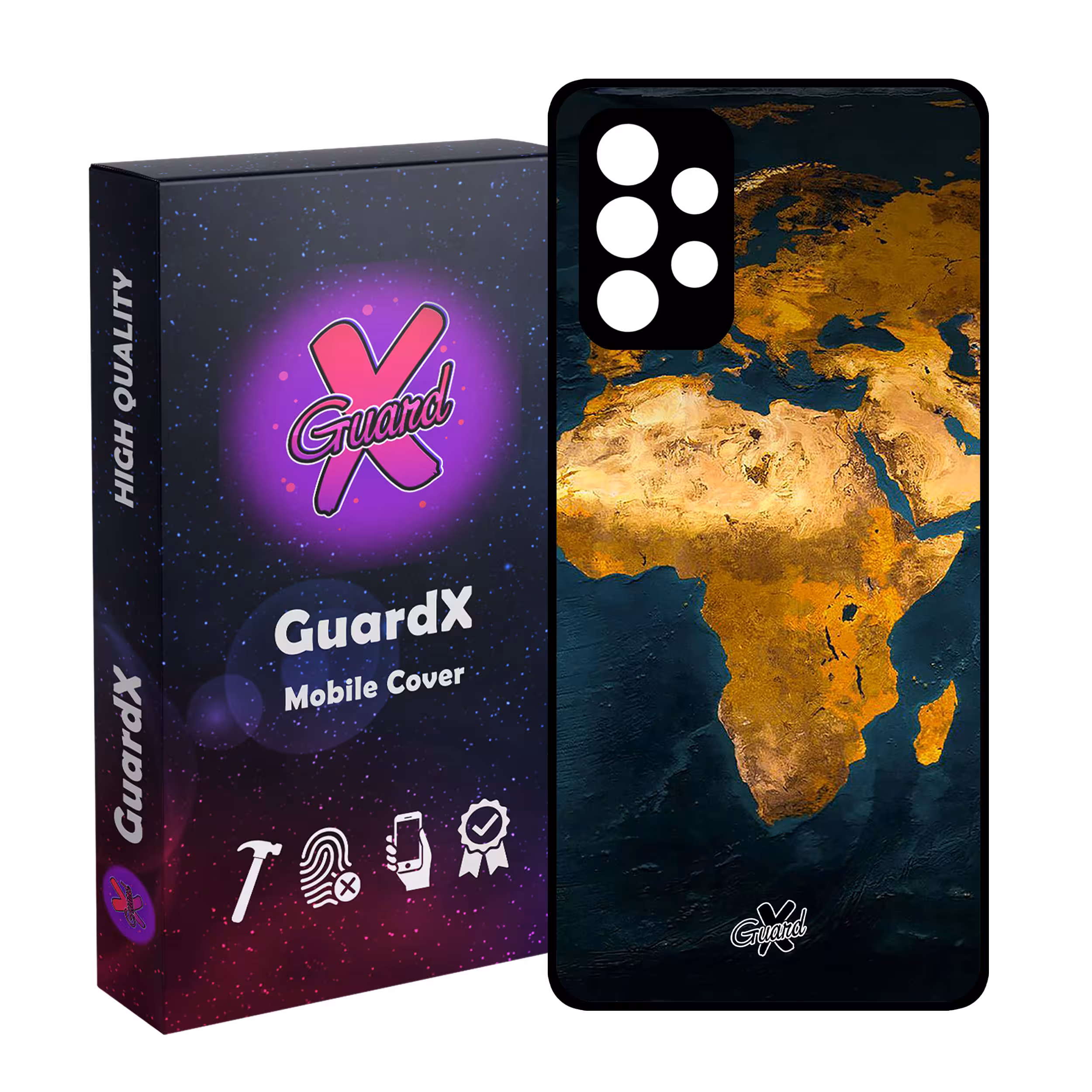 کاور گارد ایکس طرح Map مدل Glass10291 مناسب برای گوشی موبایل سامسونگ Galaxy A32 5G