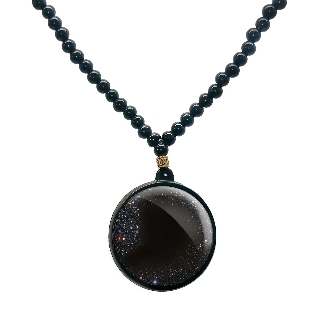 گردنبند پرمانه طرح ستاره و کهکشان کد pmd.25700 مدل دو طرفه