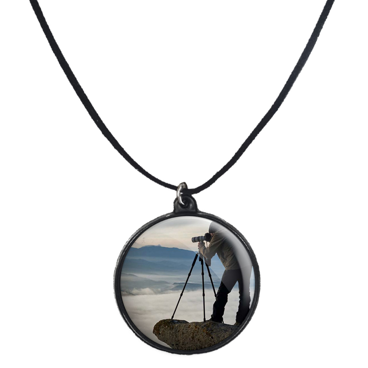 گردنبند پرمانه طرح عکاس کد pmb.12691 مدل دو طرفه