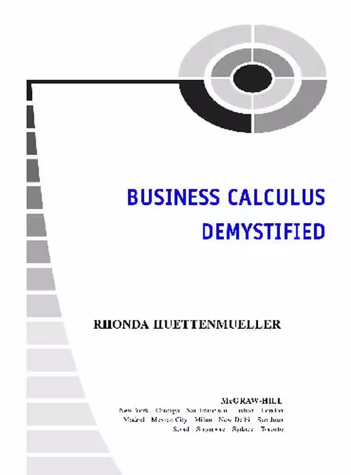 خرید و دانلود نسخه کامل کتاب Business Calculus Demystified