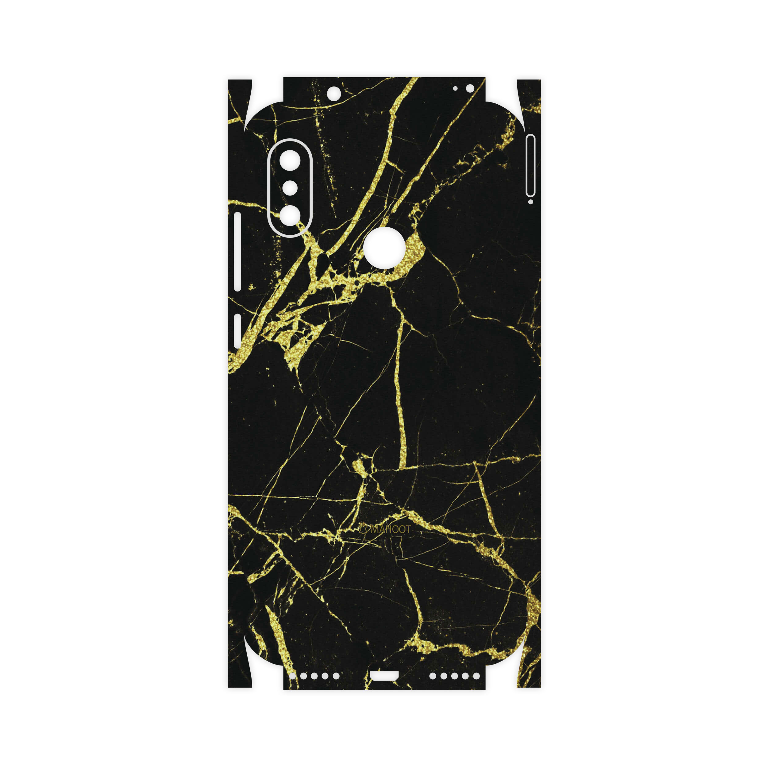 برچسب پوششی ماهوت مدل Graphite-Gold-Marble-FullSkin مناسب برای گوشی موبایل شیائومی Redmi Note 6 Pro