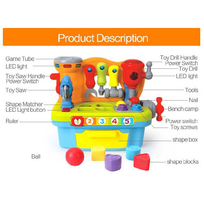 اسباب بازی هولا مدل جعبه ابزار کد 907