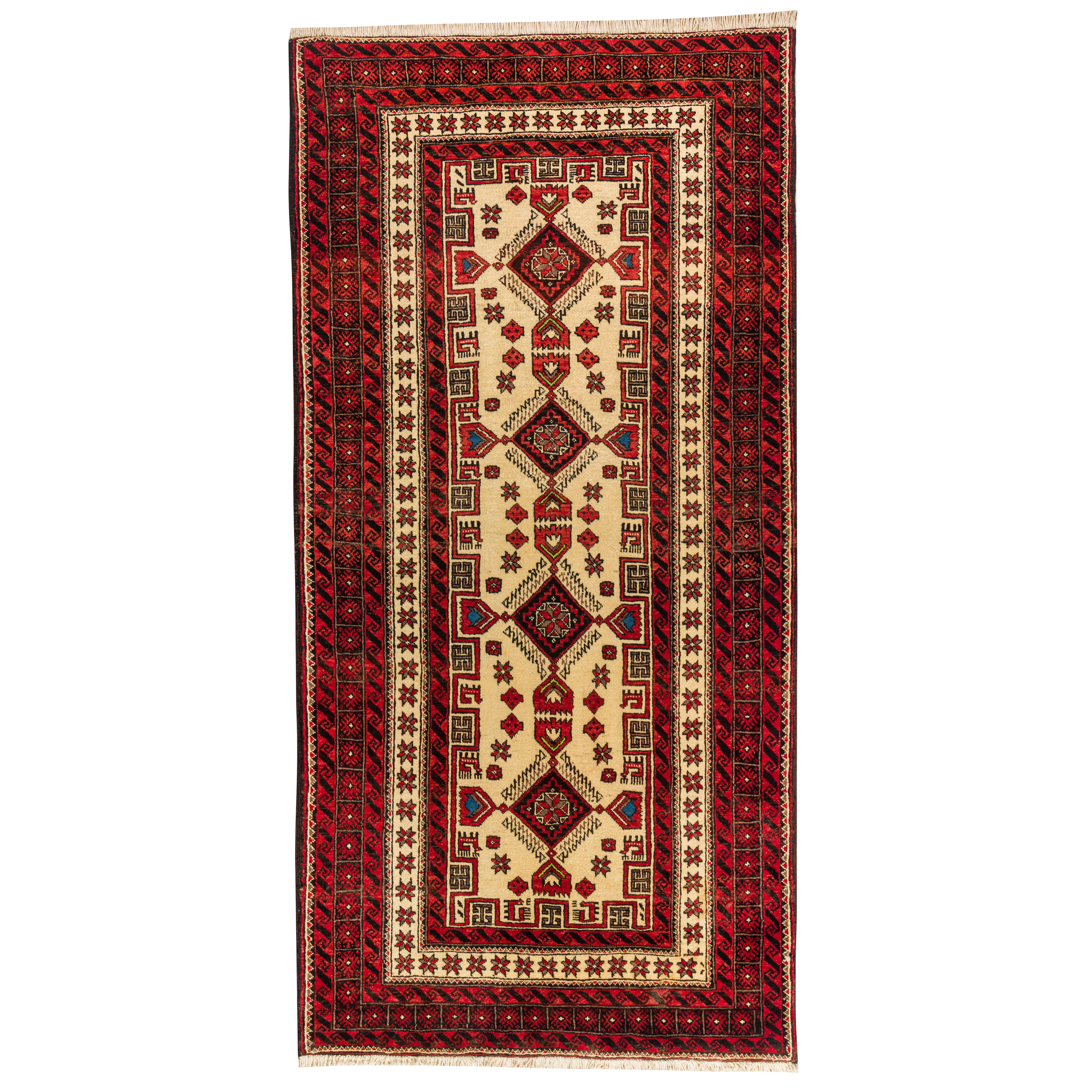 فرش دستبافت دو و نیم متری طرح نقشه بلوچ  کد 34.2809