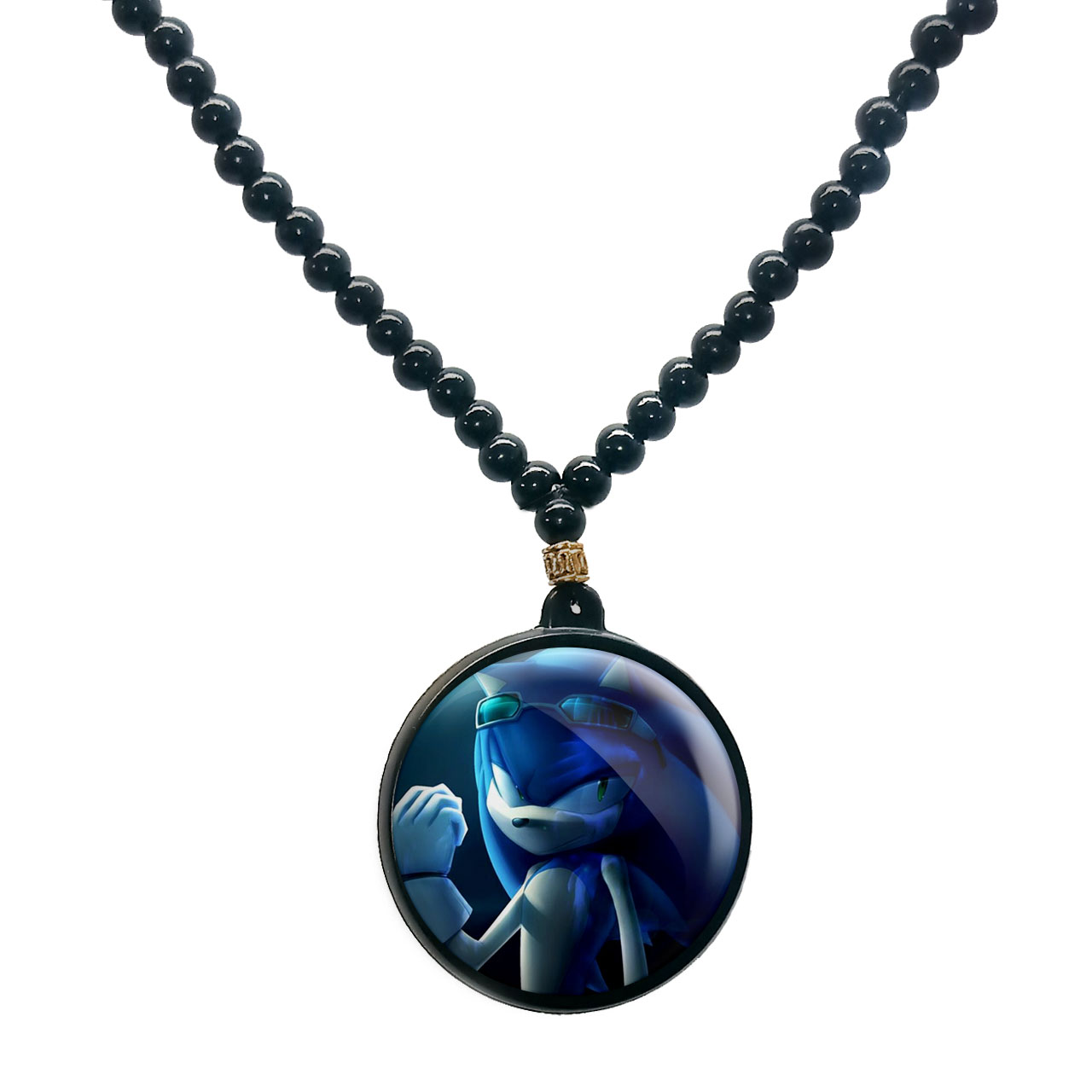 گردنبند پرمانه طرح سونیک کد pmd.14939 مدل دو طرفه