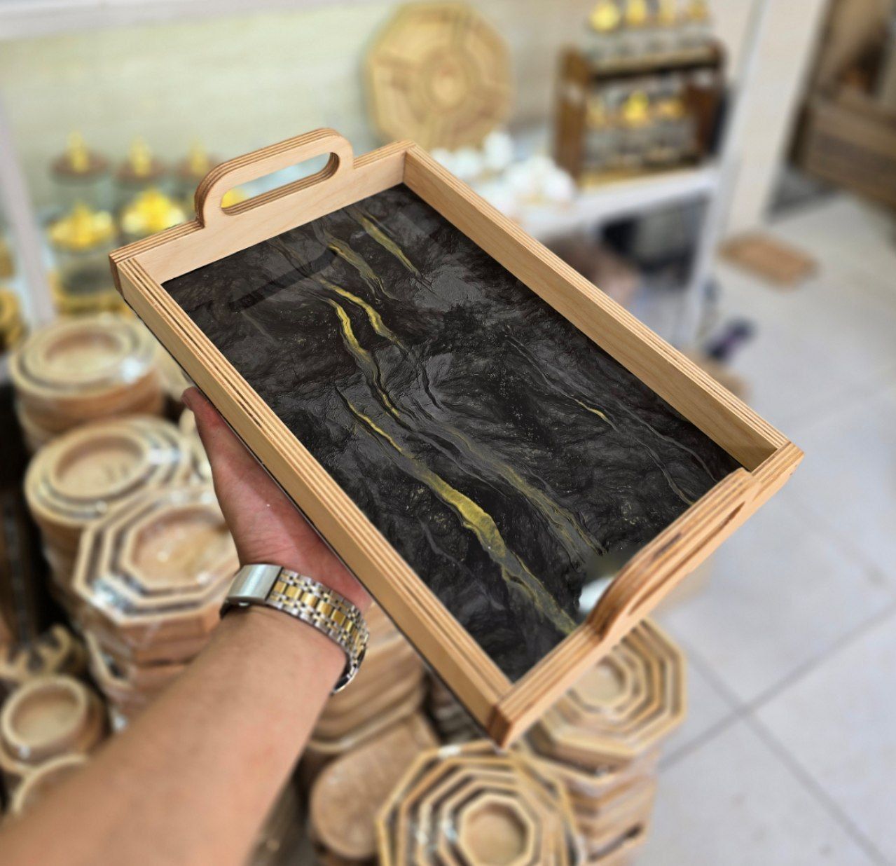 سینی مستطیل کف سنگی