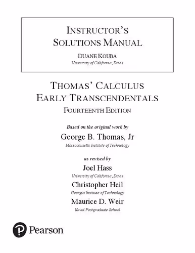 خرید و دانلود نسخه کامل کتاب Instructor's Solutions Manual Thomas' Calculus Early Transcendentals Fourteenth Edition
