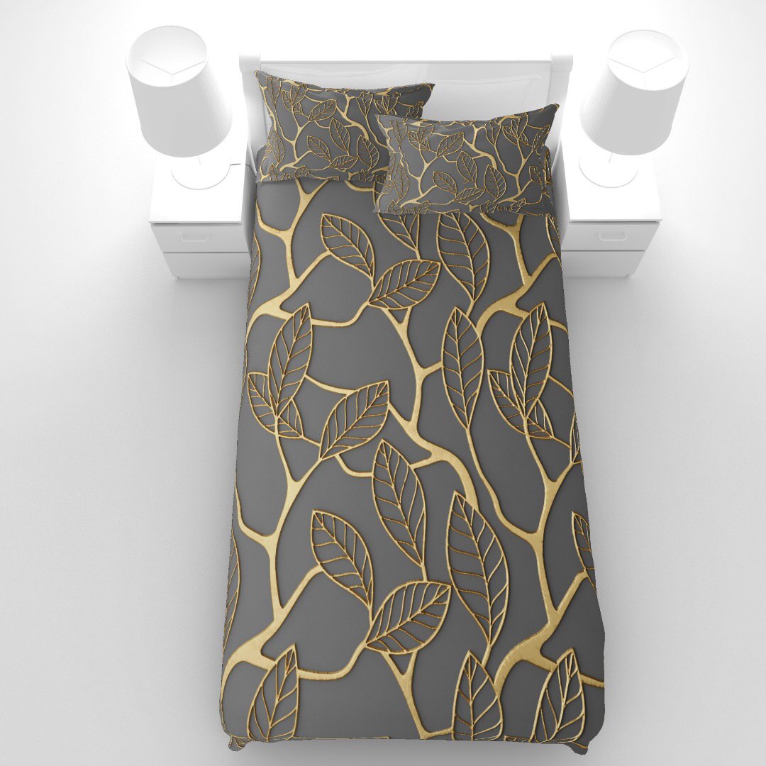 سرویس خواب مدل برگ طلایی یکنفره 5 تکه