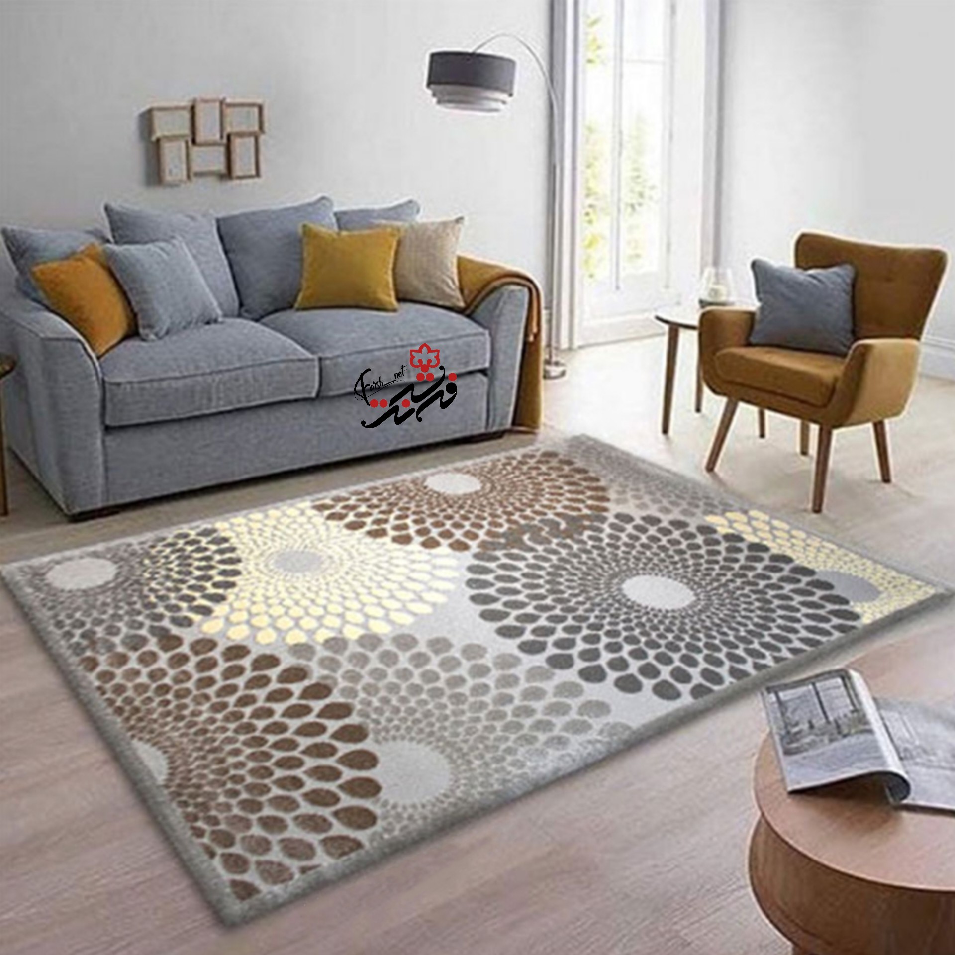 فرش ماشینی ساوین طرح 7404 سایز 1 در 1.5 (موجودی بگیرید)