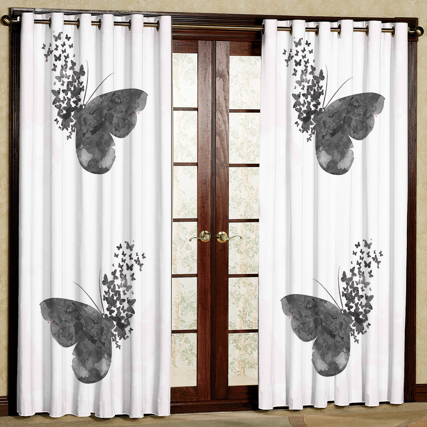 پرده مدل پروانه مخمل پانچی کد 1371L سایز 140x280 سانتی متر