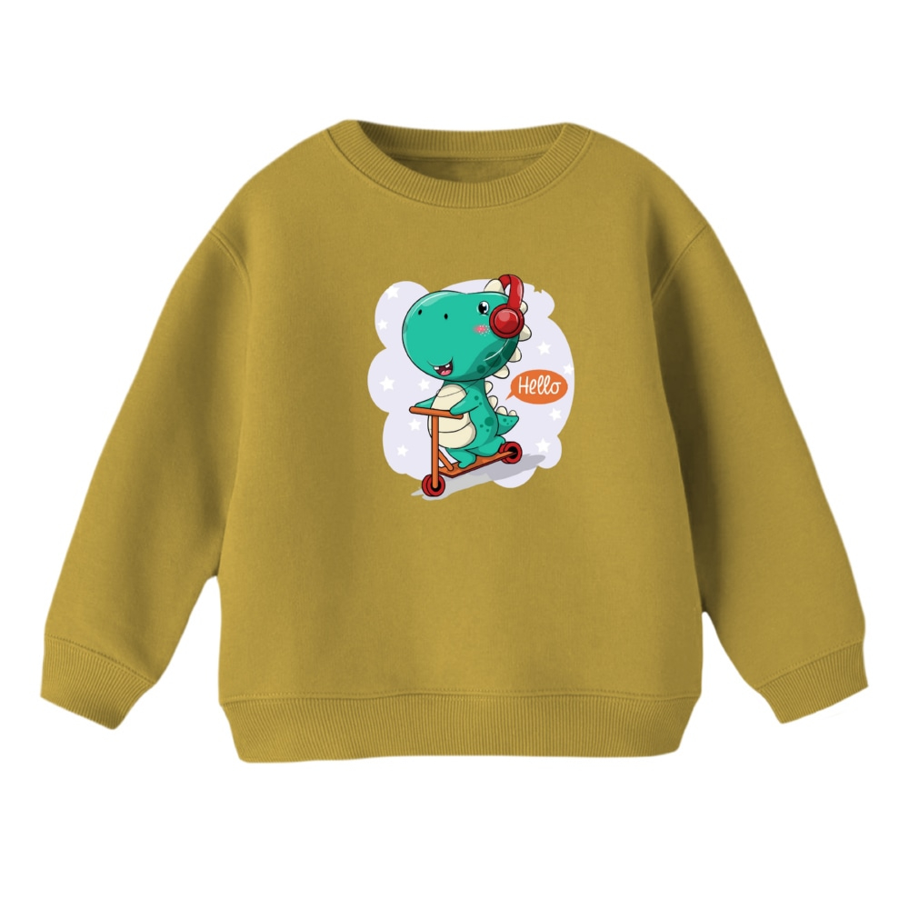سویشرت بچگانه مدل دایناسور کد 3 رنگ نسکافه ای