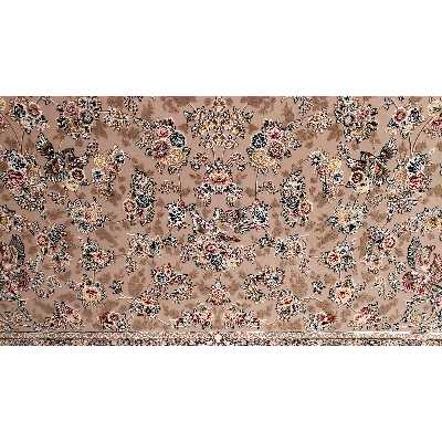 فرش ماشینی زمرد مشهد طرح افشان زمینه نسکافه ای