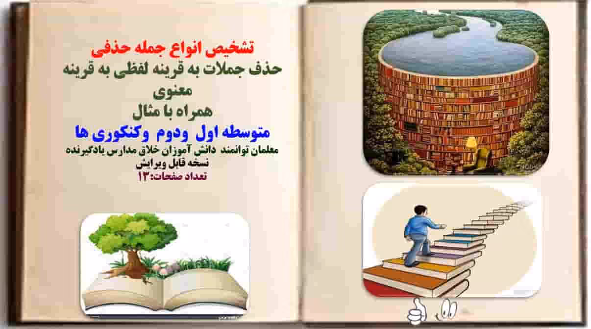 تشخیص انواع جمله حذفی  حذف جملات به قرینه لفظی به قرینه معنوی همراه با مثال متوسطه اول  ودوم  وکنکور