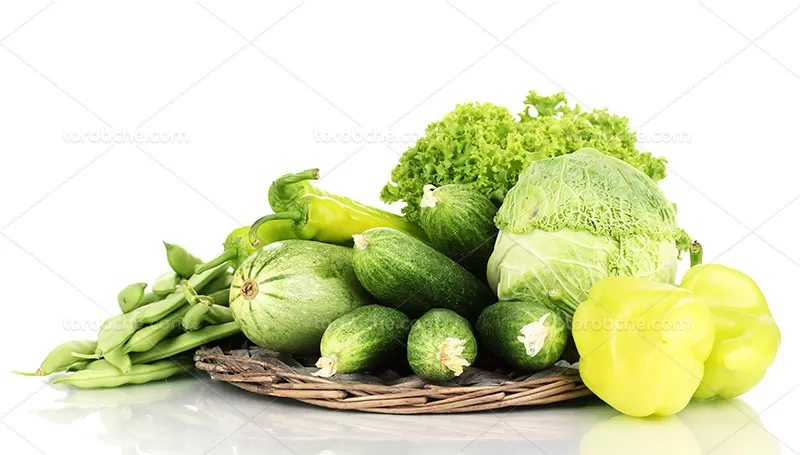 عکس سبزیجات سبز تازه | گرافیک با طعم تربچه