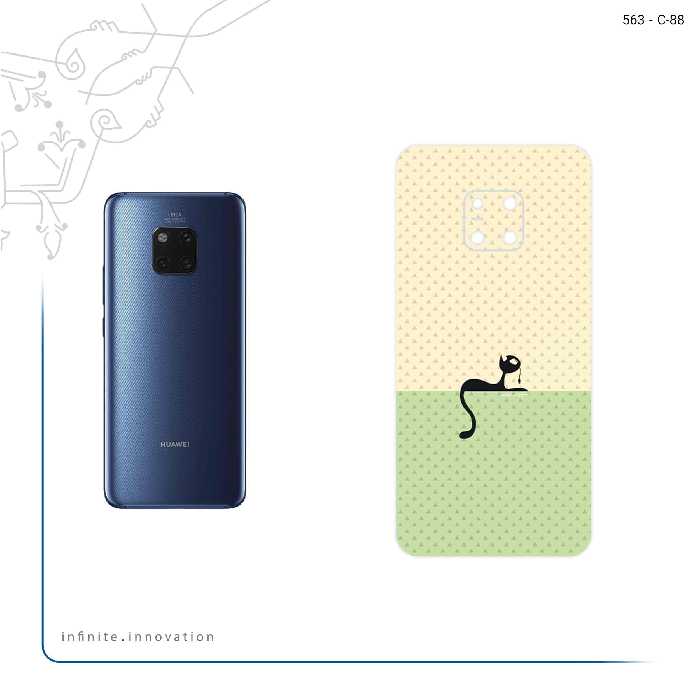 برچسب پوششی ماهوت مدل Minimal Internet Cat Icon مناسب برای گوشی موبایل هوآوی Mate 20 Pro