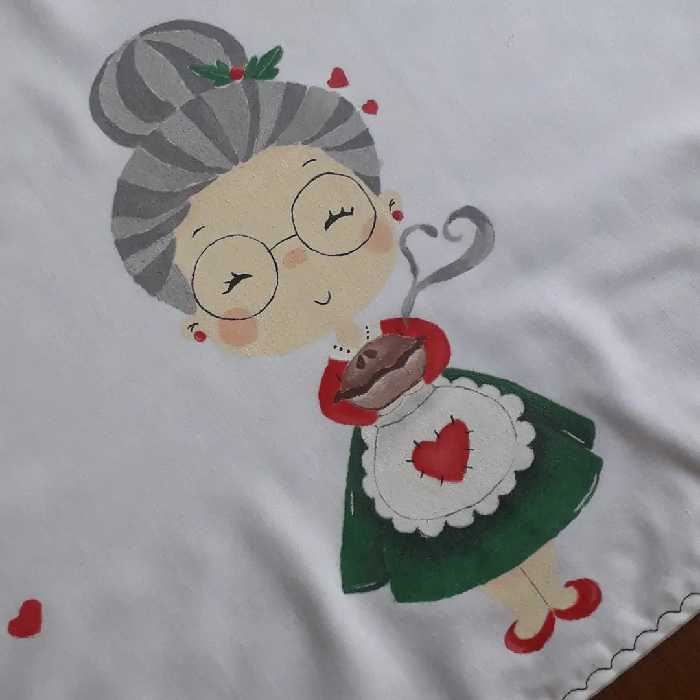 دستمال آشپزخانه نقاشی شده با دست