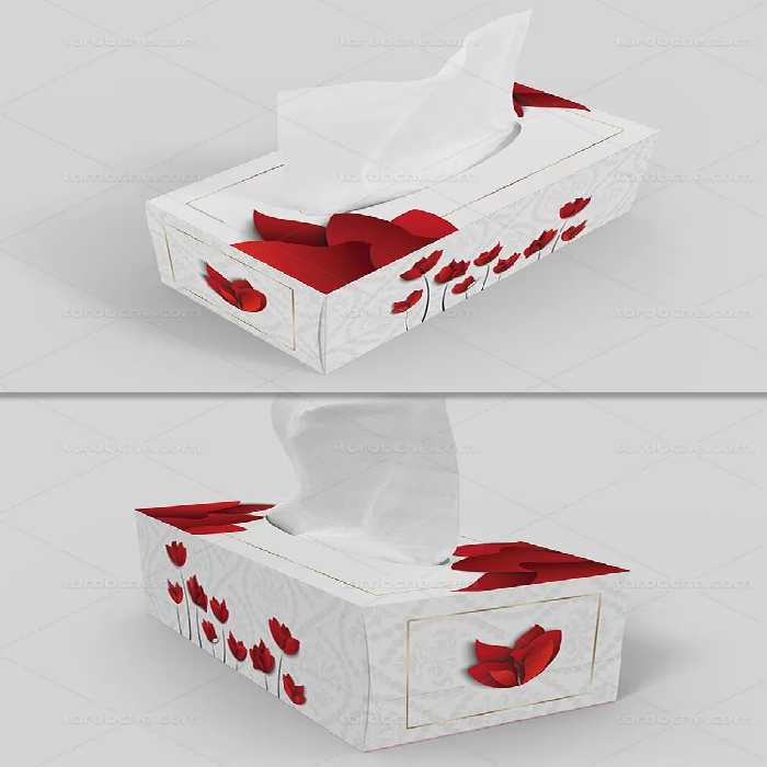 جعبه دستمال کاغذی گل سرخ | گرافیک با طعم تربچه
