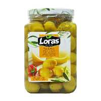 زیتون سبز درشت شکسته 900 گرم لوراس - loras