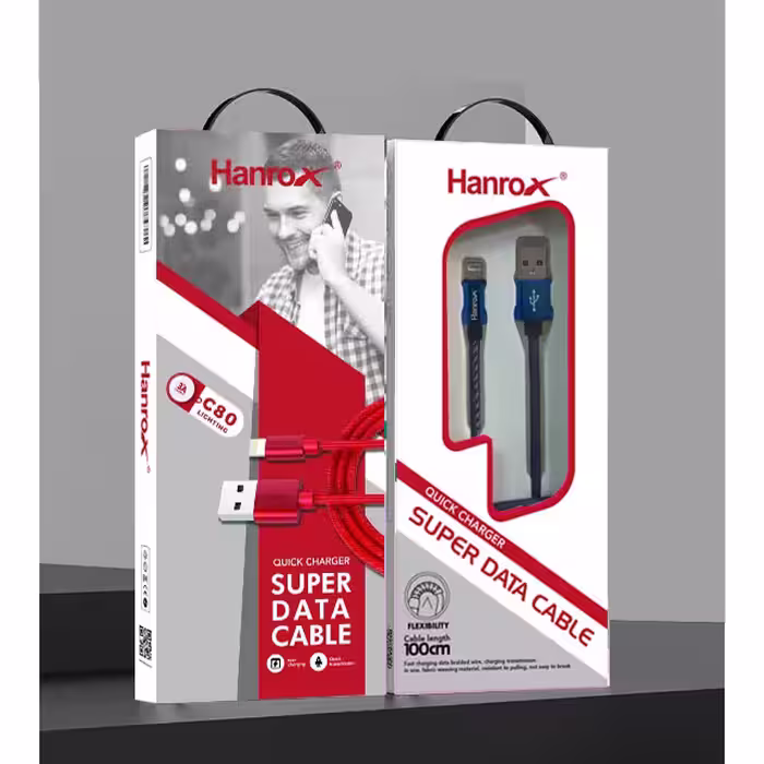 کابل تبدیل USB به لایتنینگ هانروکس مدل C80 طول 1 متر